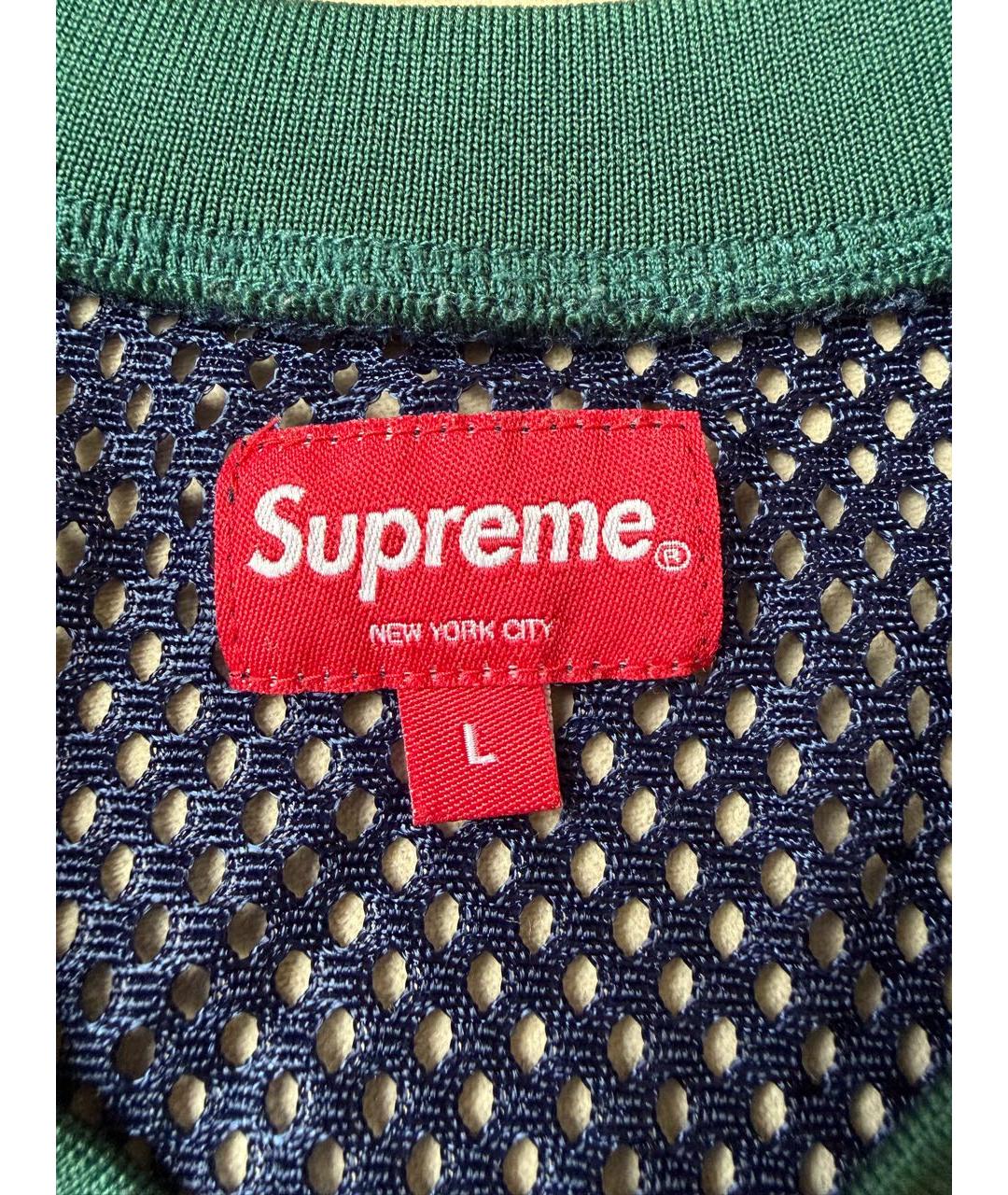 SUPREME Синяя синтетическая футболка, фото 4