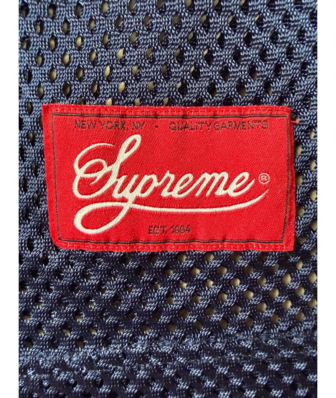 SUPREME Синяя синтетическая футболка, фото 7
