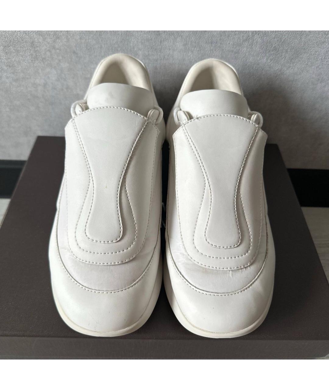 RAF SIMONS Белые кожаные низкие кроссовки / кеды, фото 2
