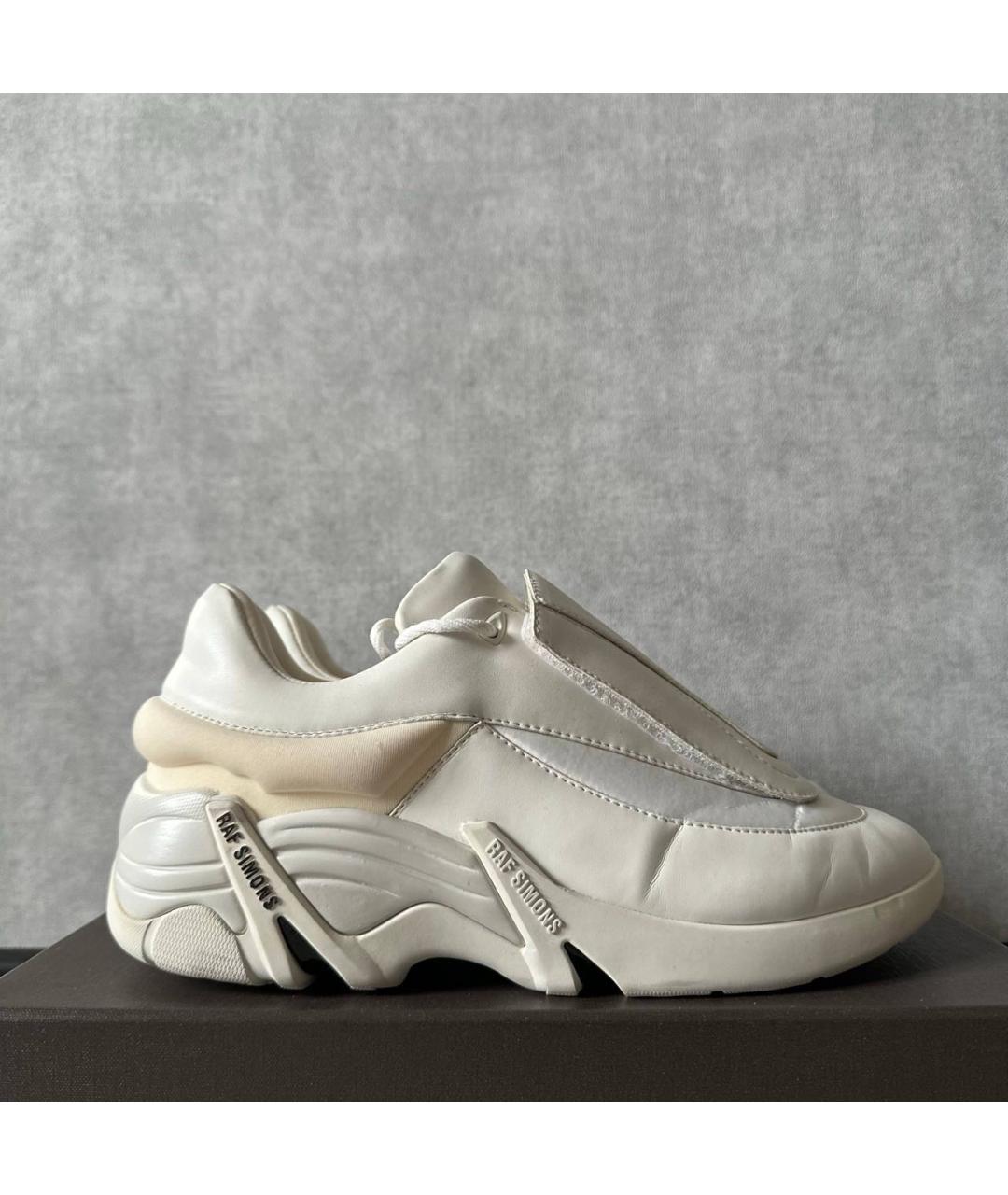 RAF SIMONS Белые кожаные низкие кроссовки / кеды, фото 9