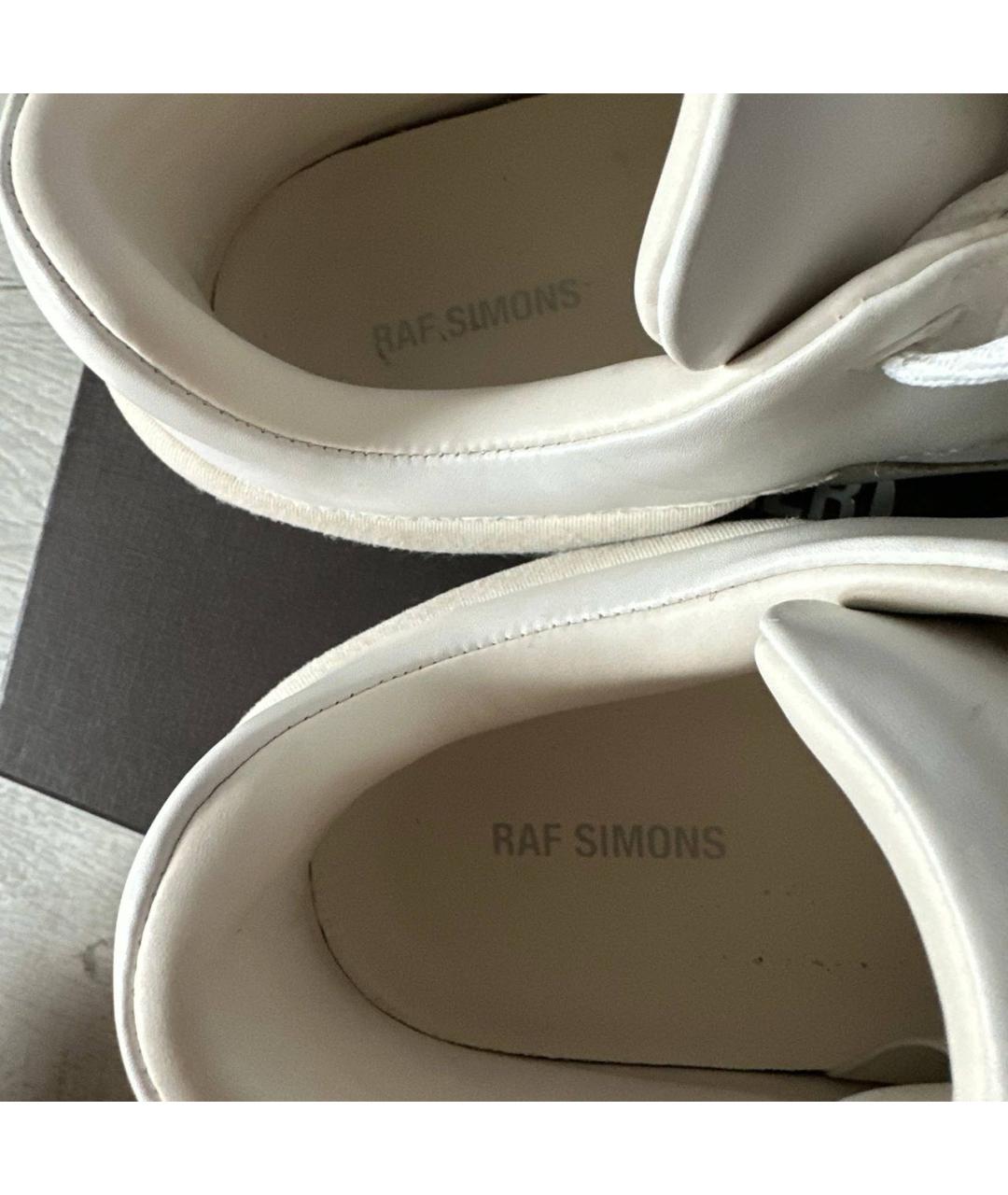 RAF SIMONS Белые кожаные низкие кроссовки / кеды, фото 7
