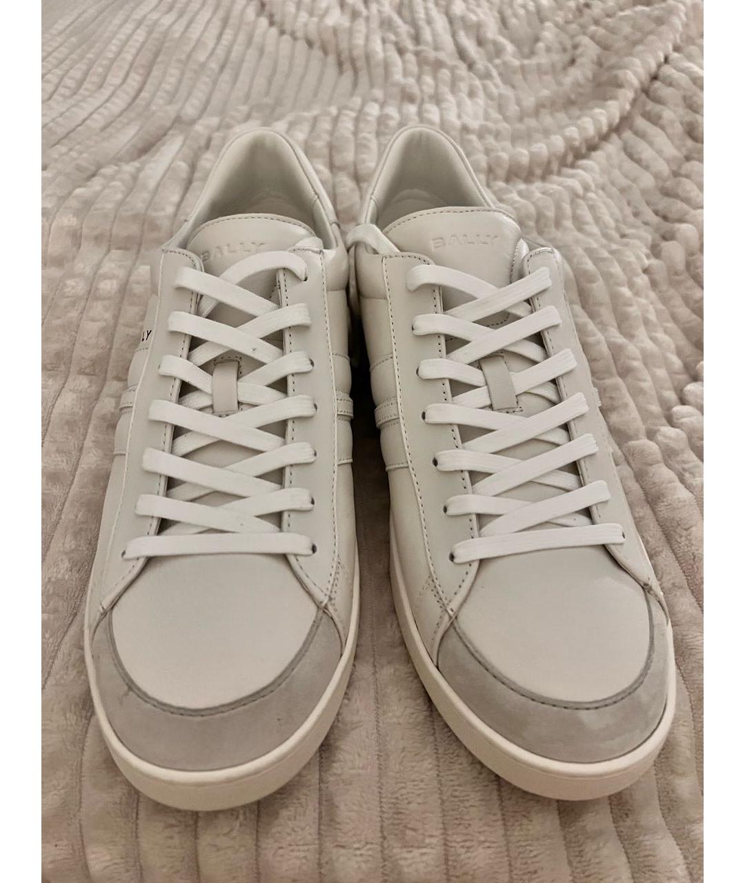 BALLY Белые кожаные низкие кроссовки / кеды, фото 2