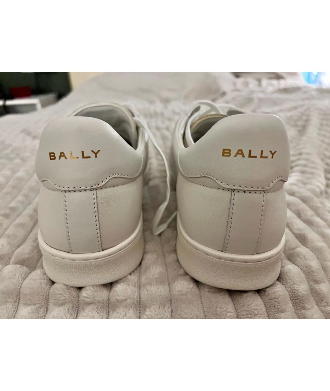 BALLY Белые кожаные низкие кроссовки / кеды, фото 4