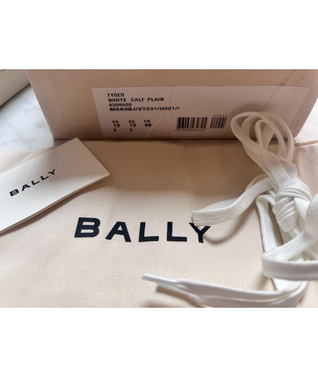 BALLY Белые кожаные низкие кроссовки / кеды, фото 8