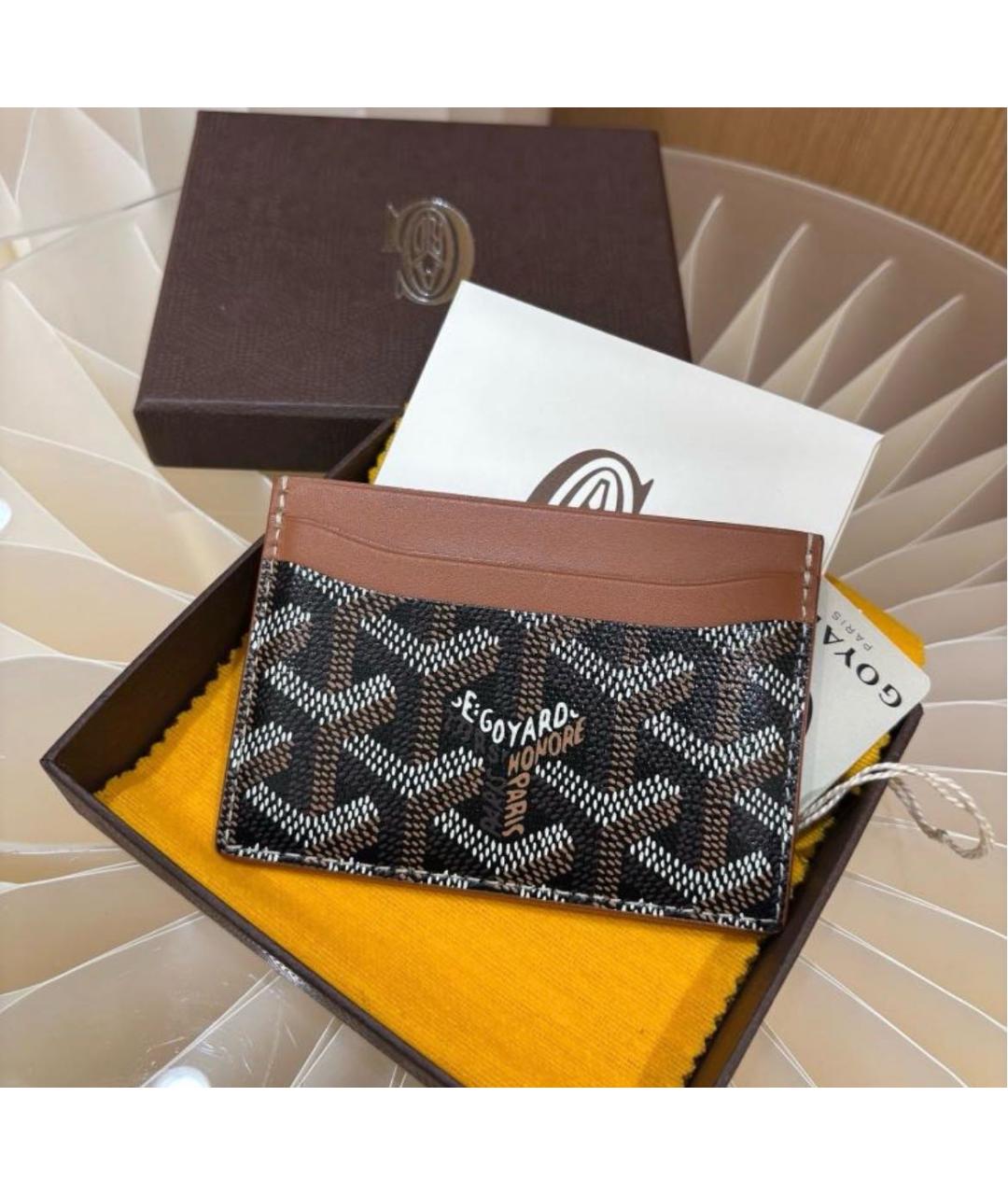 GOYARD Коричневый кожаный кардхолдер, фото 3