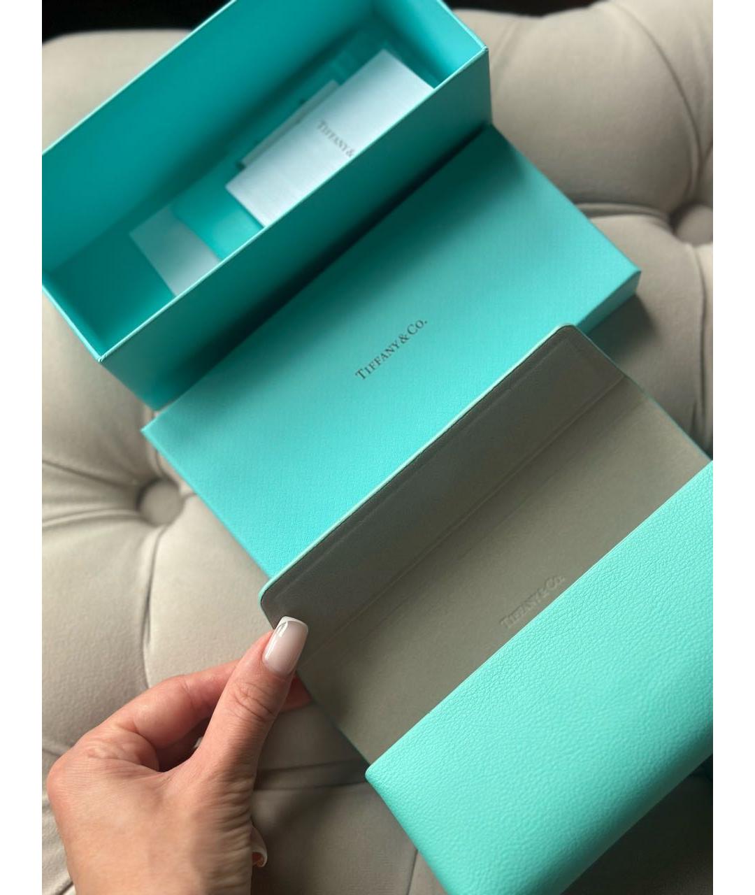 TIFFANY&CO Бежевые металлические солнцезащитные очки, фото 4
