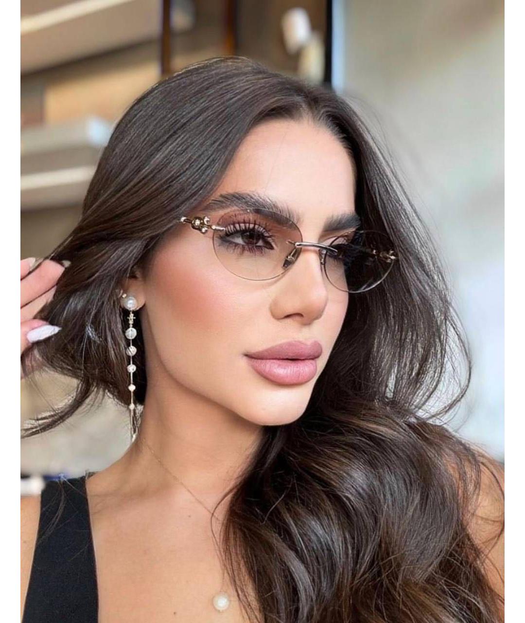 TIFFANY&CO Бежевые металлические солнцезащитные очки, фото 7