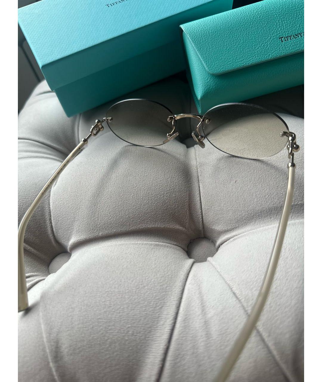 TIFFANY&CO Бежевые металлические солнцезащитные очки, фото 5