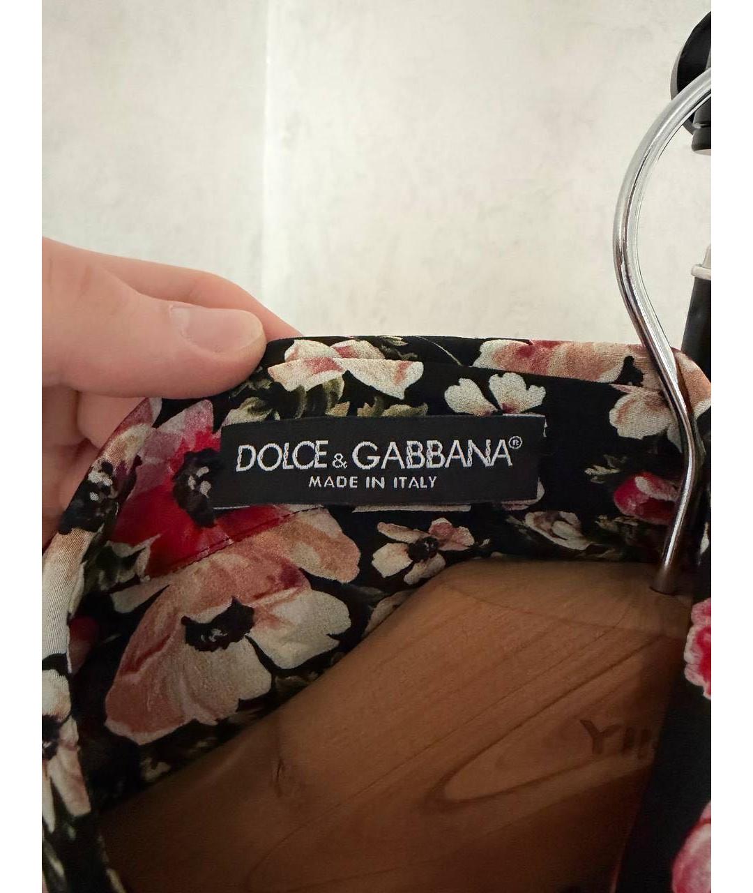 DOLCE&GABBANA Черная шелковая блузы, фото 3