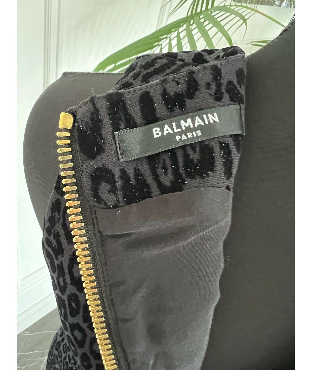 BALMAIN Темно-синее бархатное коктейльное платье, фото 3