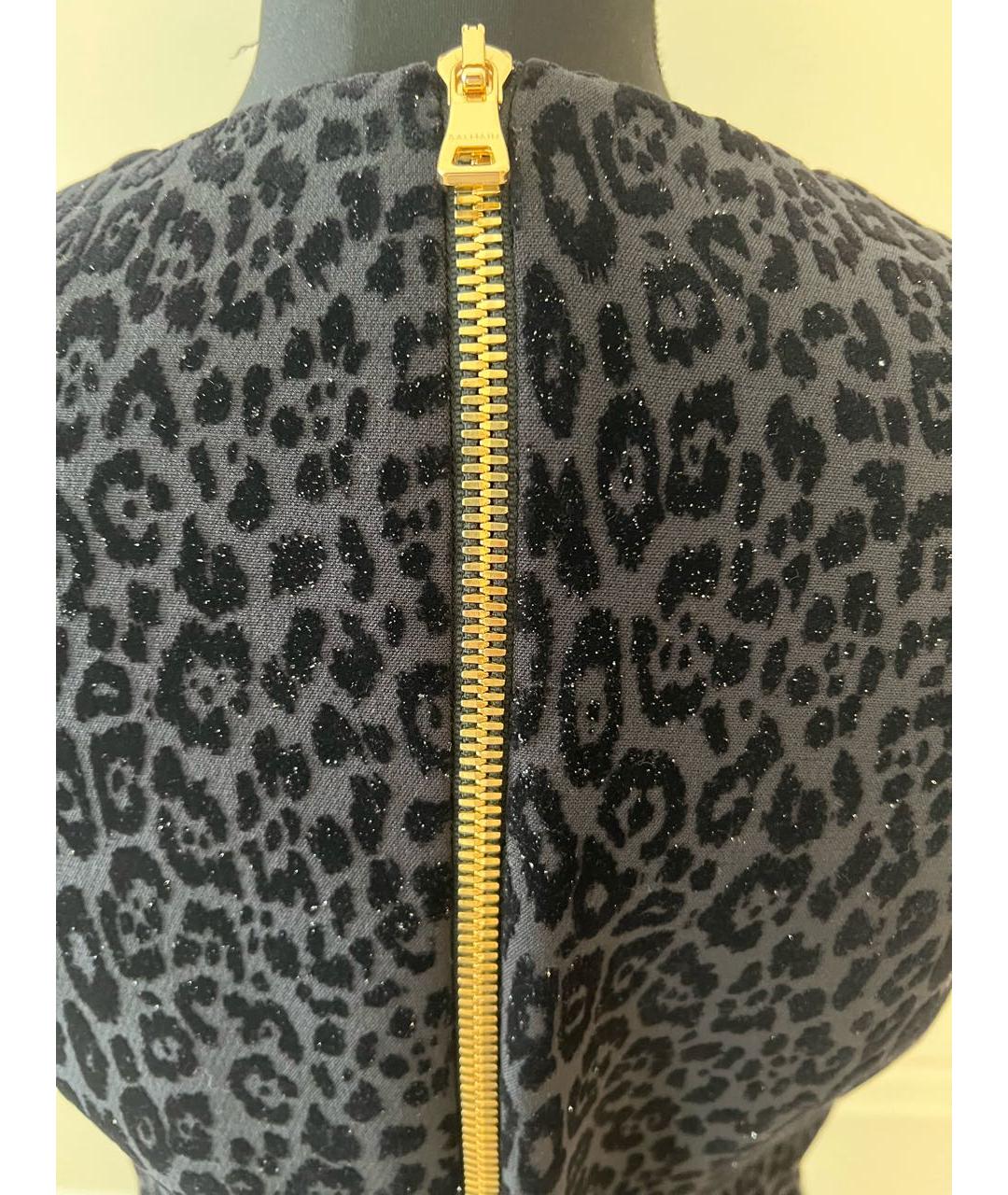 BALMAIN Темно-синее бархатное коктейльное платье, фото 4