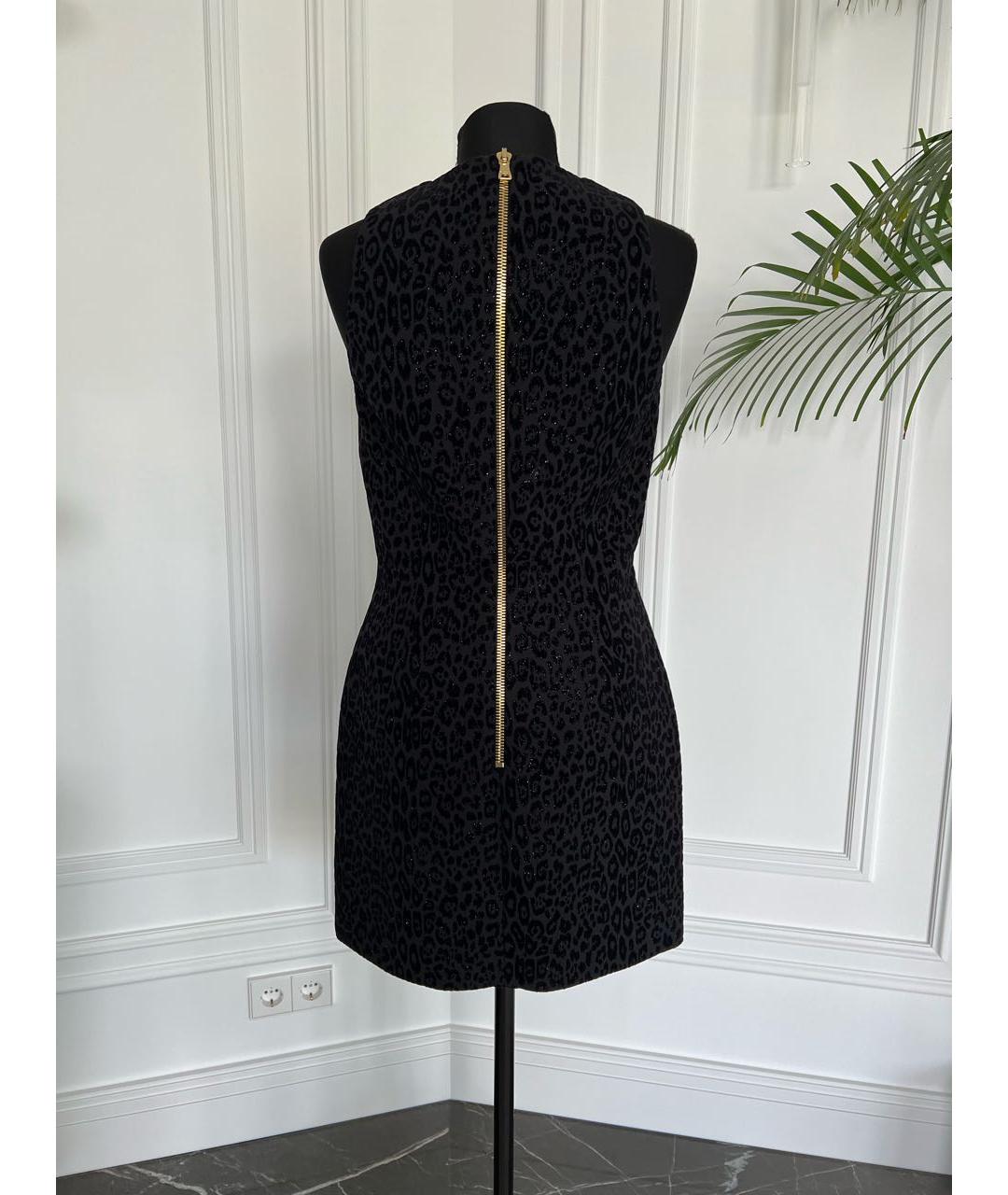 BALMAIN Темно-синее бархатное коктейльное платье, фото 2