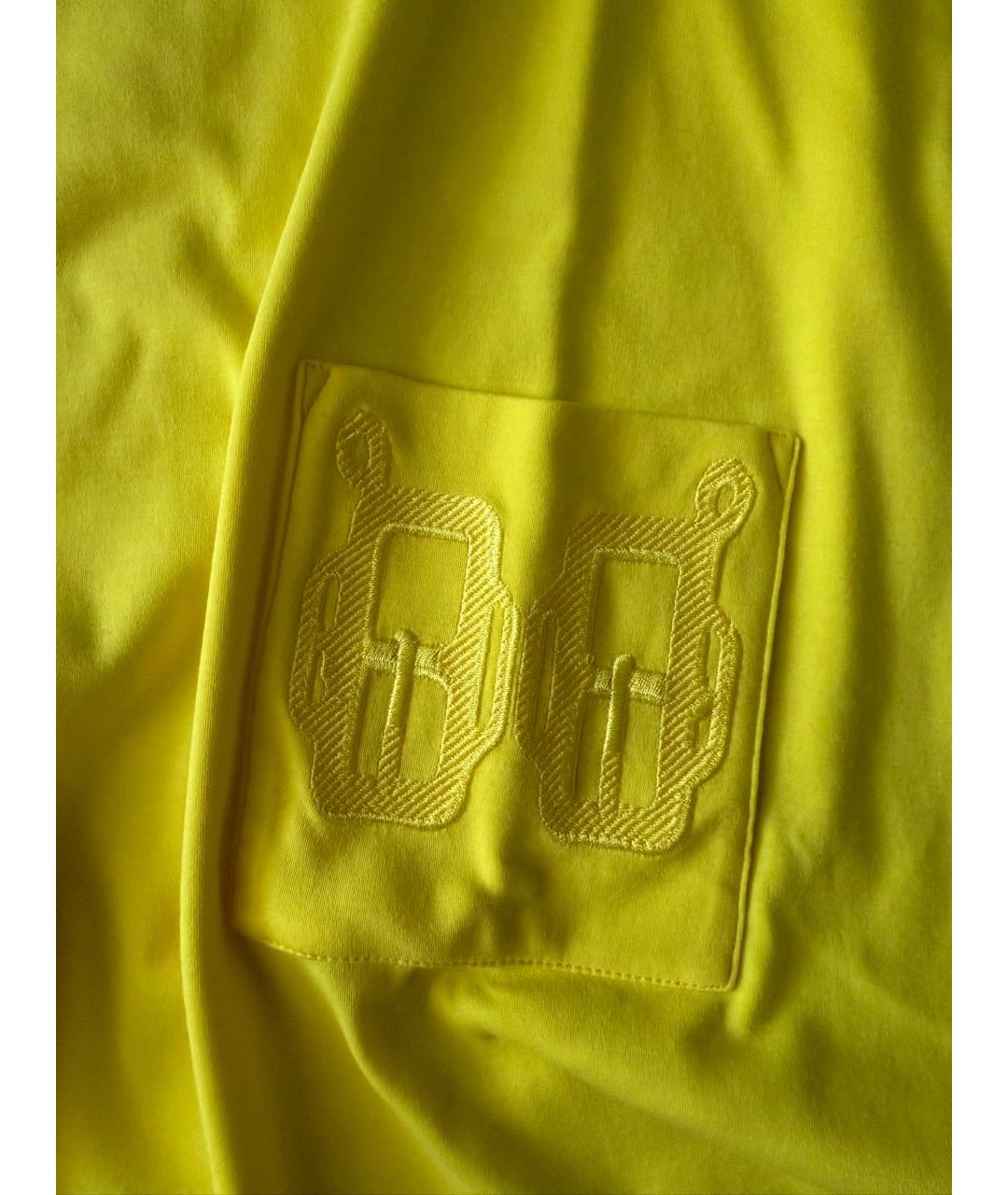 HERMES Желтая хлопковая футболка, фото 2