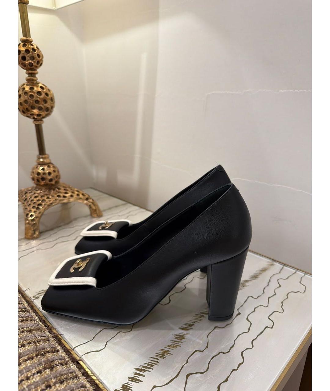 CHANEL Черные кожаные туфли, фото 6