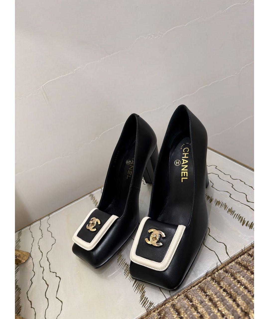 CHANEL Черные кожаные туфли, фото 2