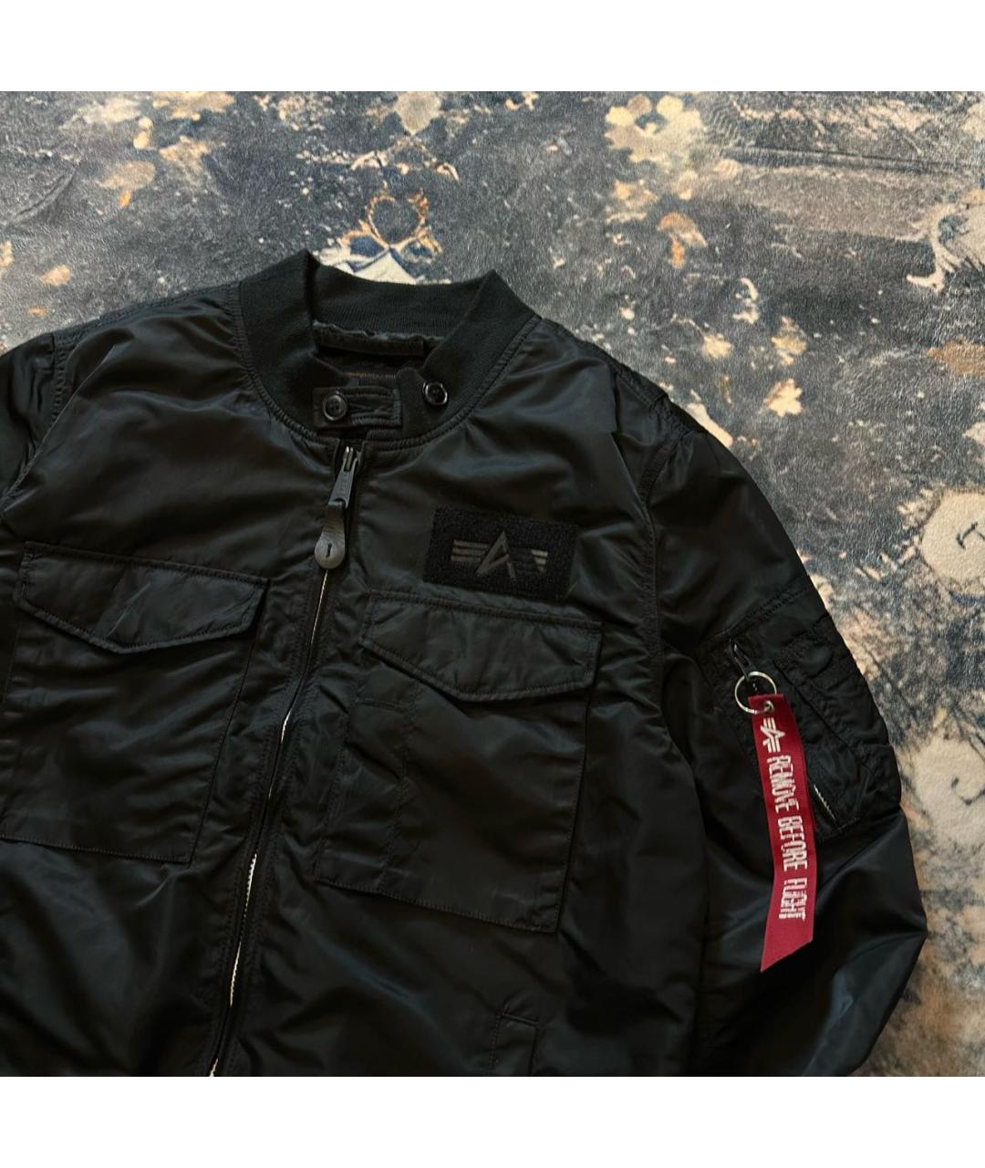ALPHA INDUSTRIES Черная полиамидовая куртка, фото 3