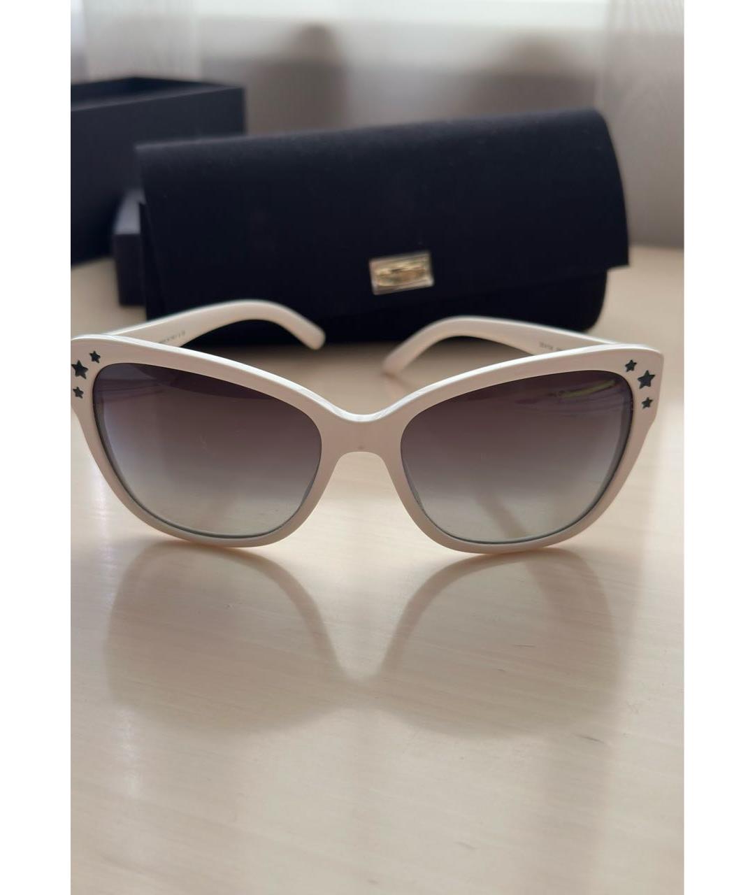DOLCE&GABBANA Белые пластиковые солнцезащитные очки, фото 9