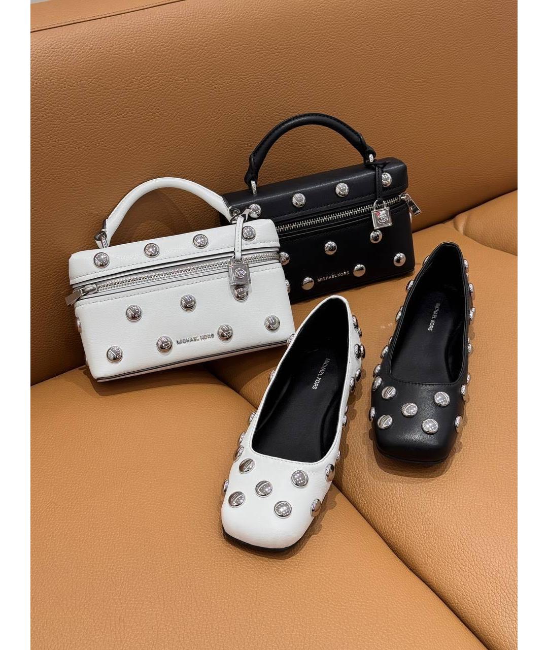 MICHAEL MICHAEL KORS Черные кожаные балетки, фото 6