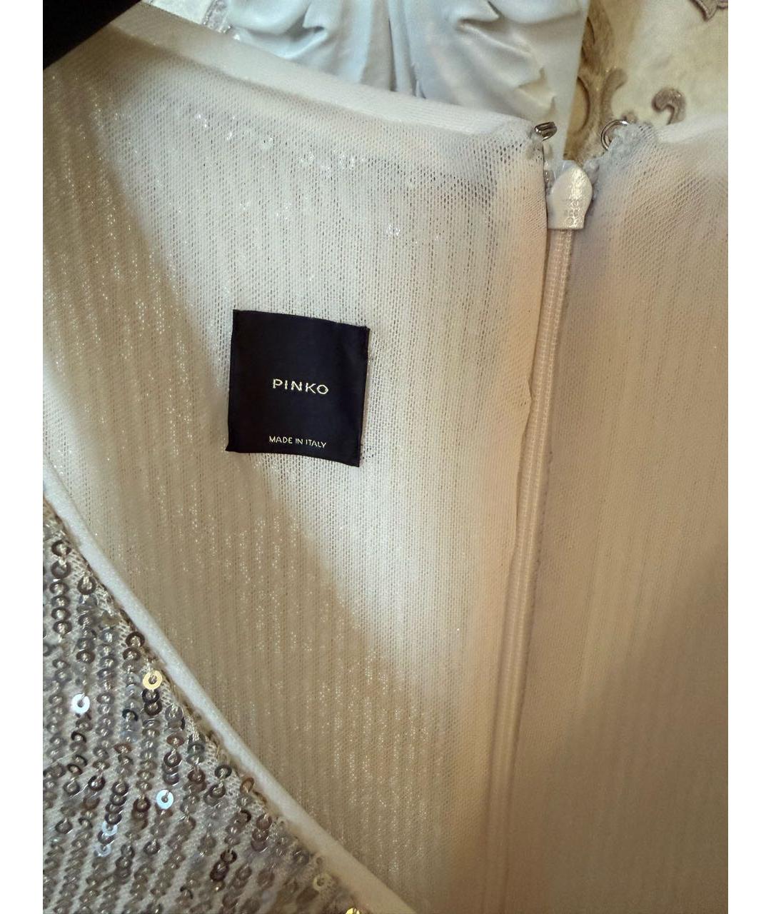 PINKO Серебряное полиэстеровое коктейльное платье, фото 3