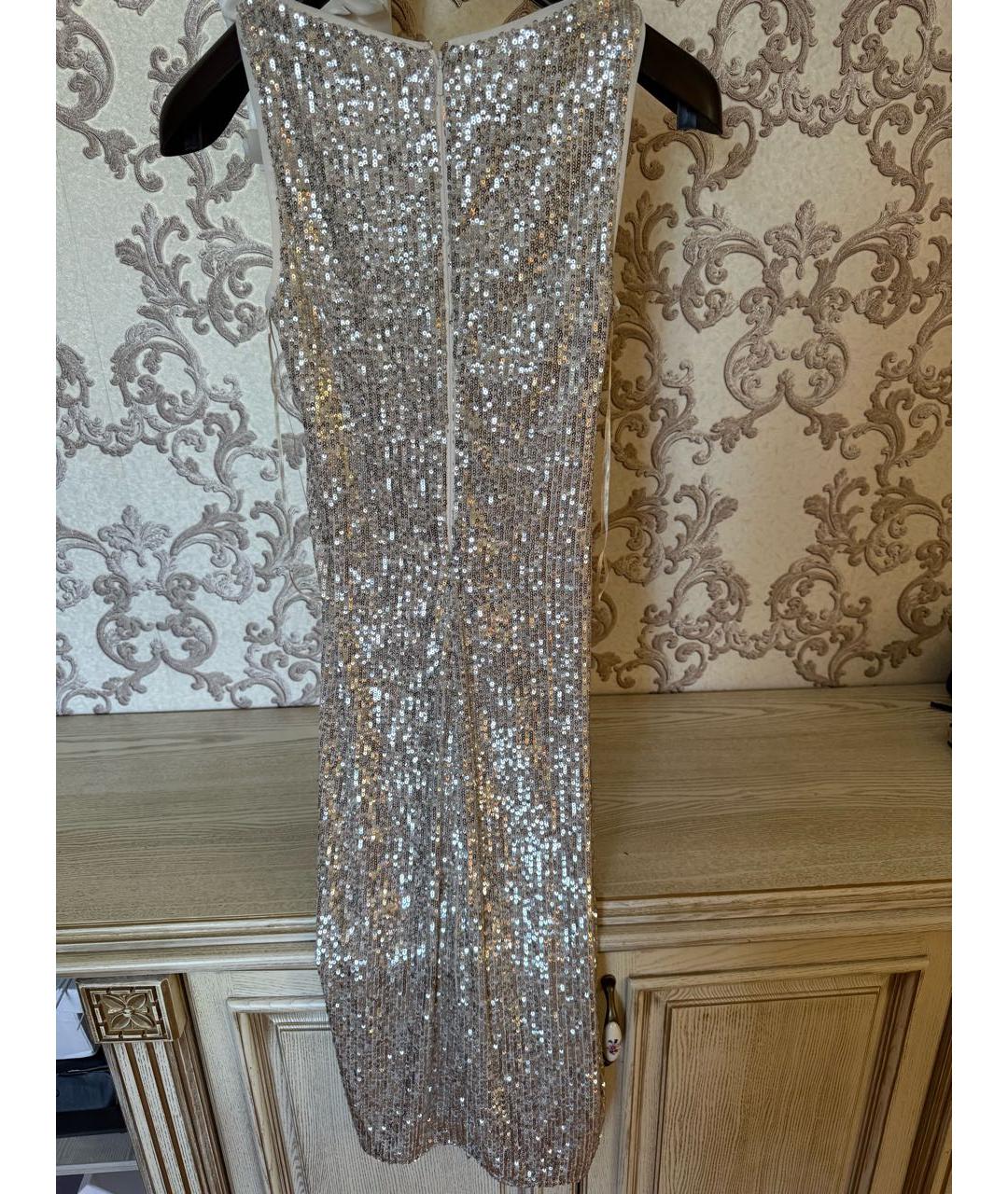 PINKO Серебряное полиэстеровое коктейльное платье, фото 2