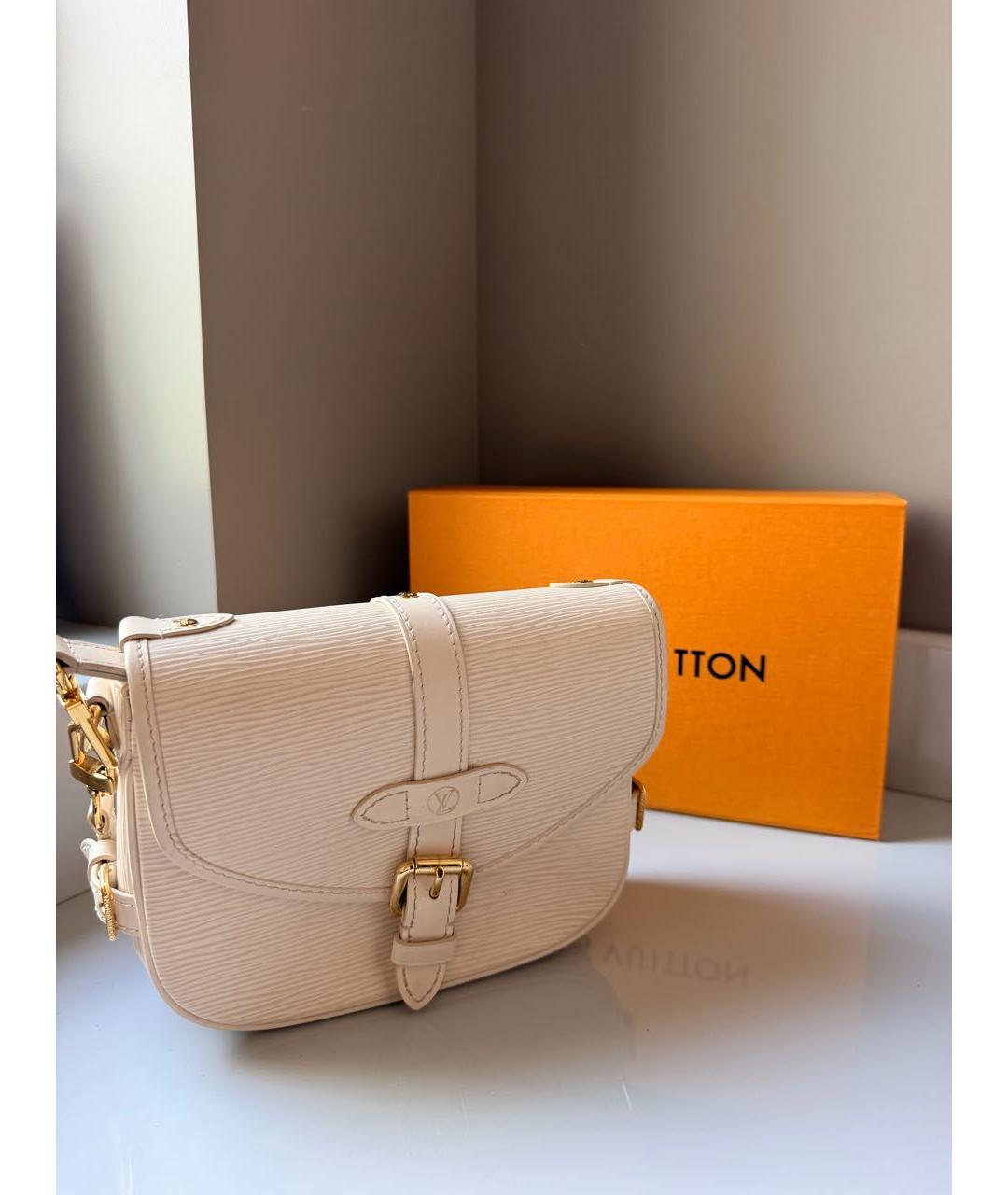 LOUIS VUITTON Белая кожаная сумка через плечо, фото 2