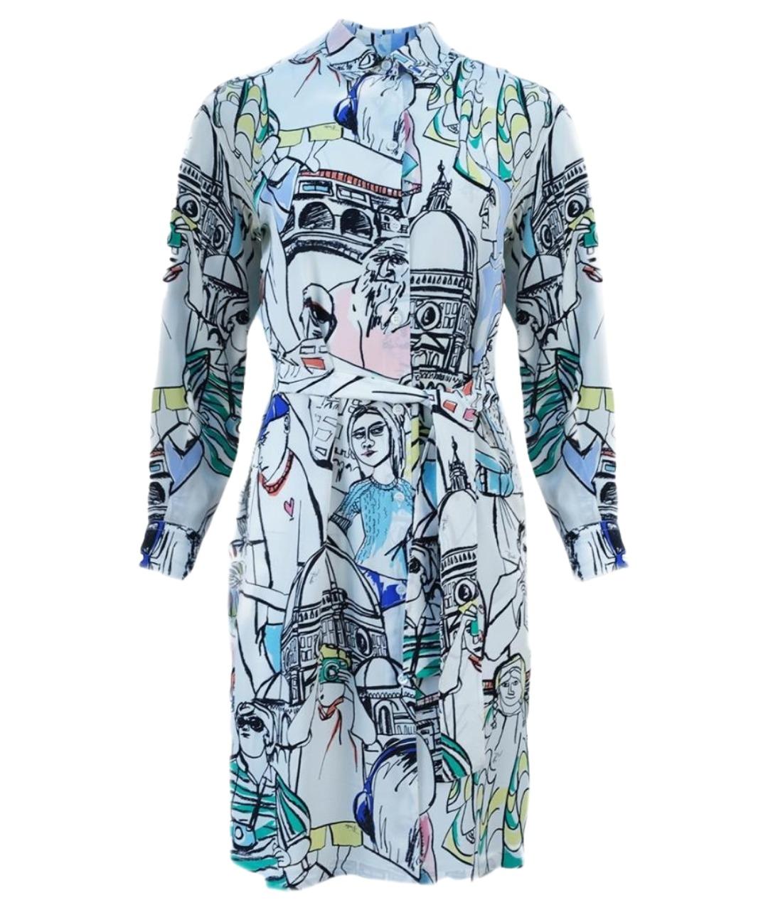 EMILIO PUCCI Мульти шелковое повседневное платье, фото 1