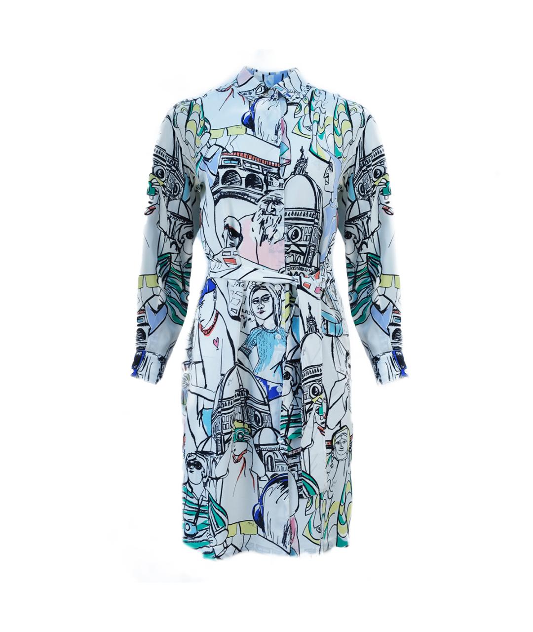 EMILIO PUCCI Мульти шелковое повседневное платье, фото 6