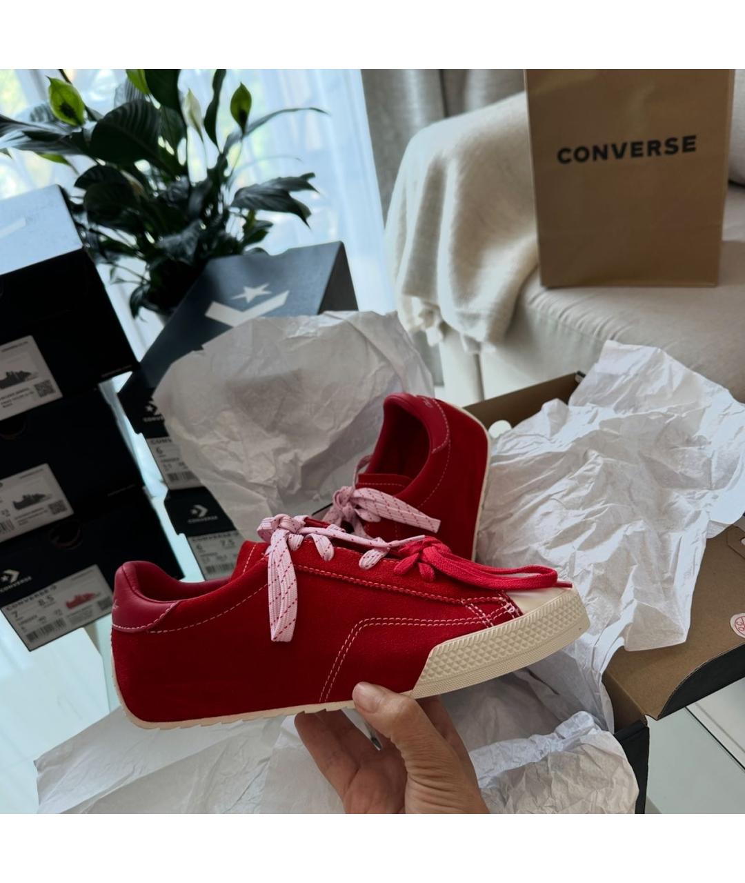 CONVERSE Красные замшевые кеды, фото 4