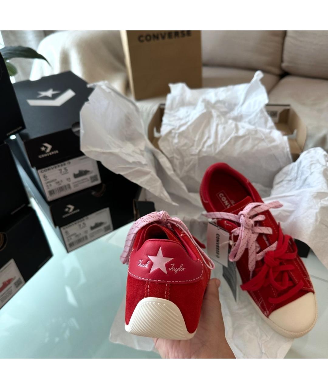 CONVERSE Красные замшевые кеды, фото 7
