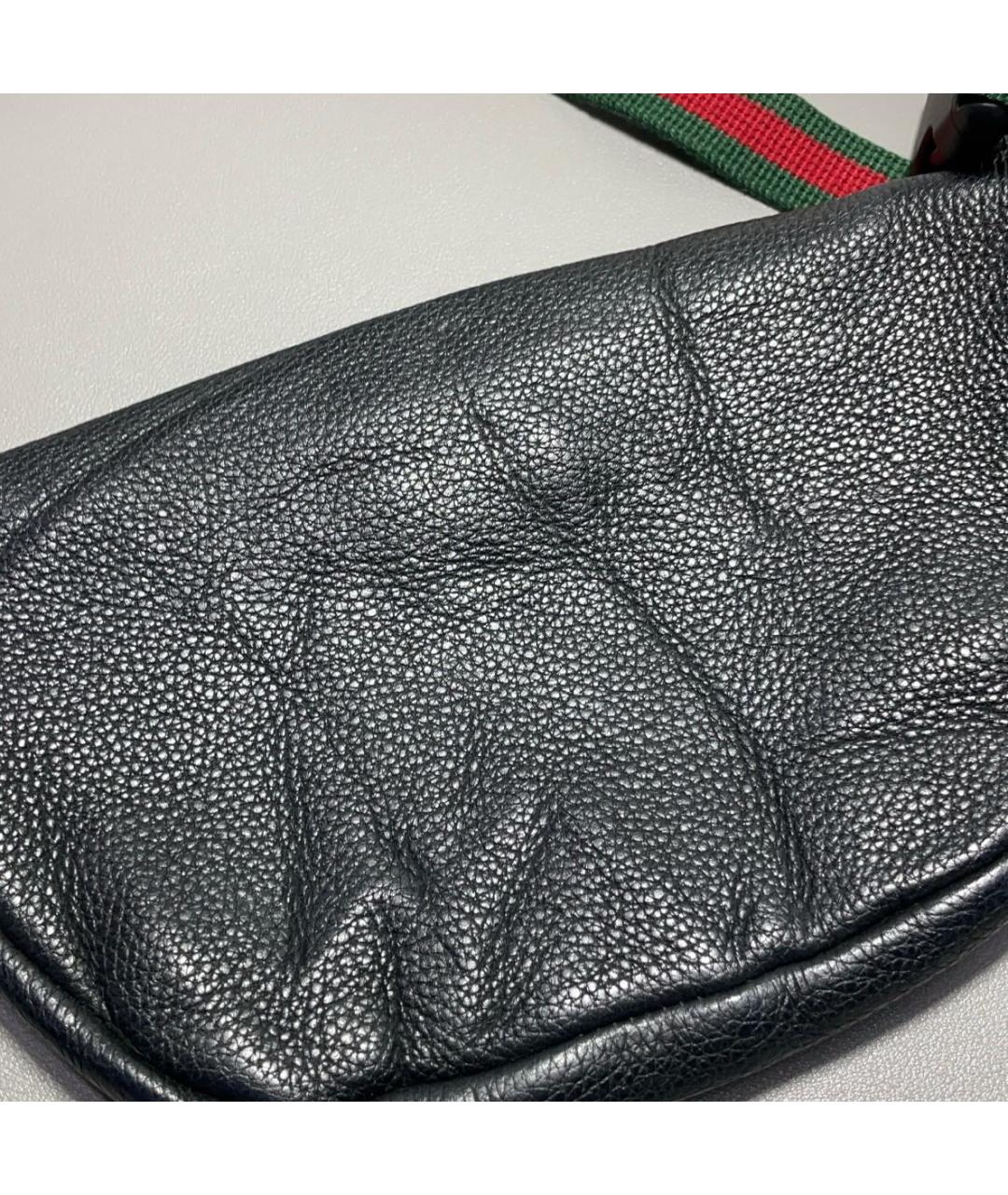GUCCI Черная кожаная поясная сумка, фото 6