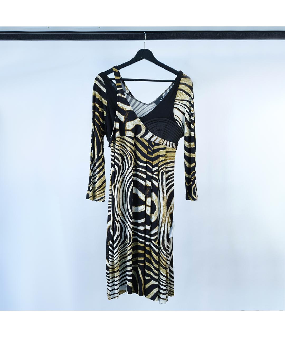 JUST CAVALLI Черное вискозное повседневное платье, фото 7