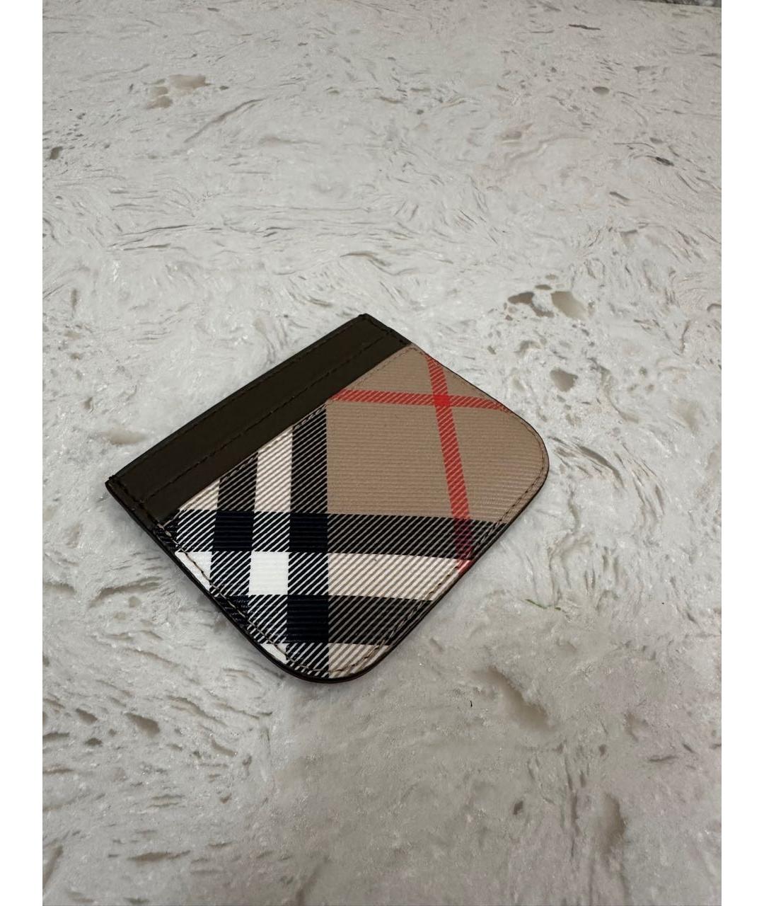 BURBERRY Бежевая кожаная визитница, фото 3