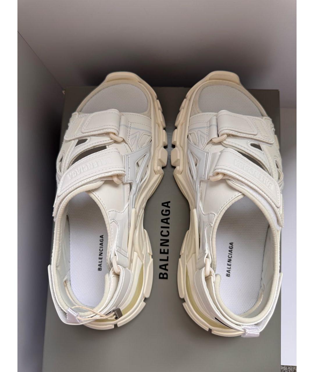 BALENCIAGA Бежевые текстильные сандалии, фото 3