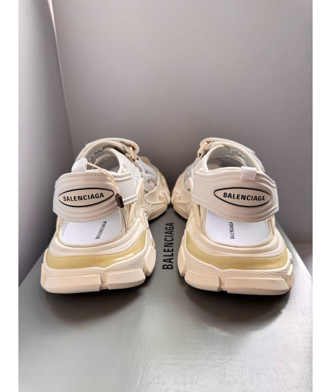 BALENCIAGA Бежевые текстильные сандалии, фото 4