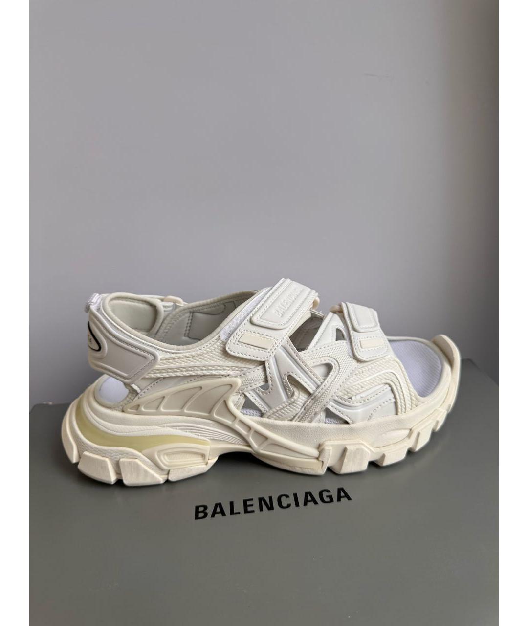 BALENCIAGA Бежевые текстильные сандалии, фото 6