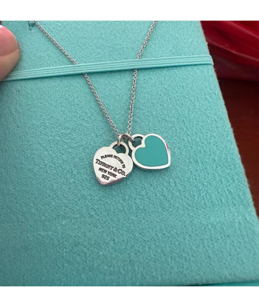 TIFFANY&CO Бирюзовая серебряная подвеска, фото 5