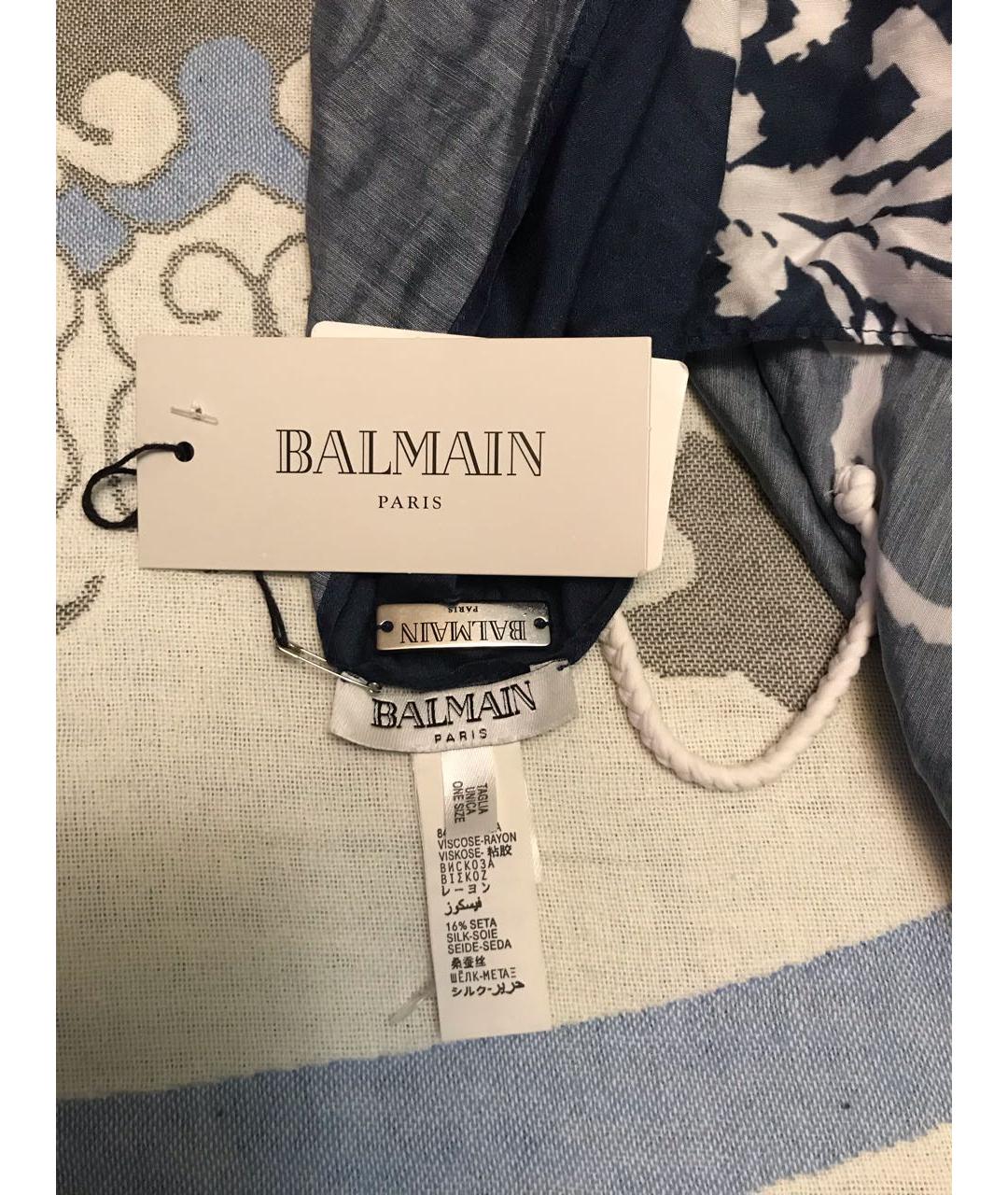 BALMAIN Темно-синее вискозное парео, фото 3