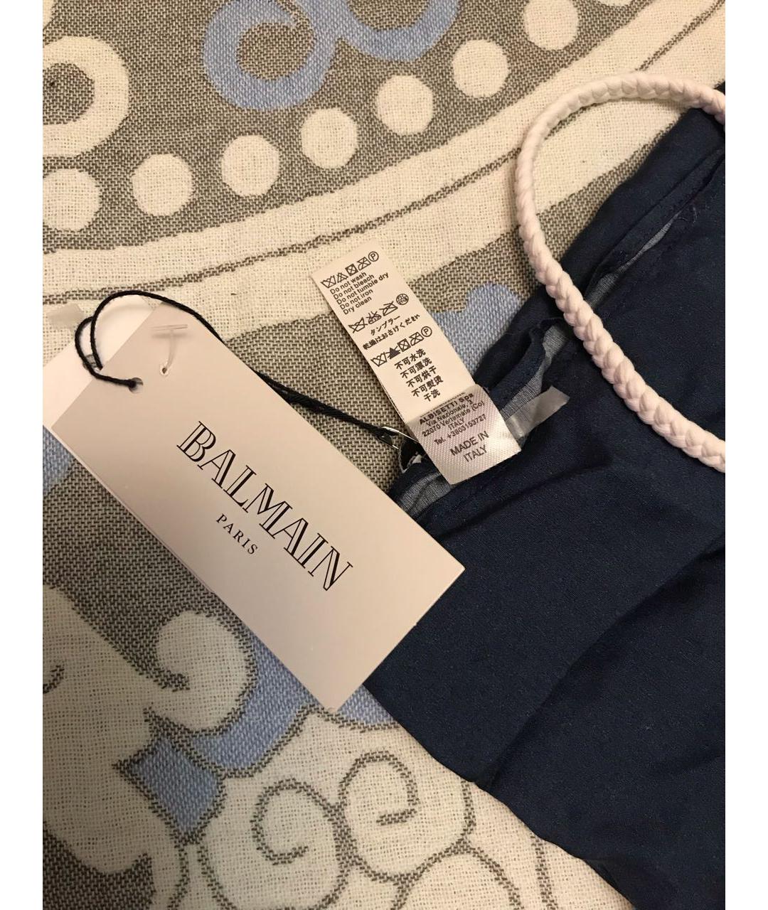 BALMAIN Темно-синее вискозное парео, фото 4