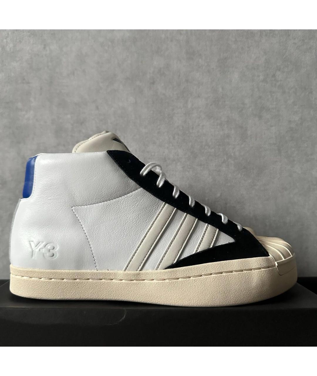 Y-3 Белые кожаные высокие кроссовки / кеды, фото 9