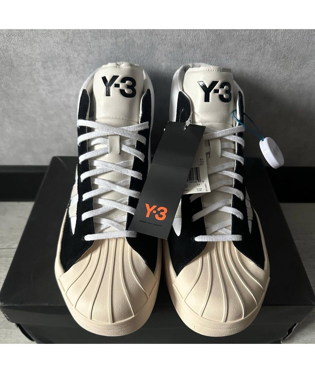Y-3 Белые кожаные высокие кроссовки / кеды, фото 2