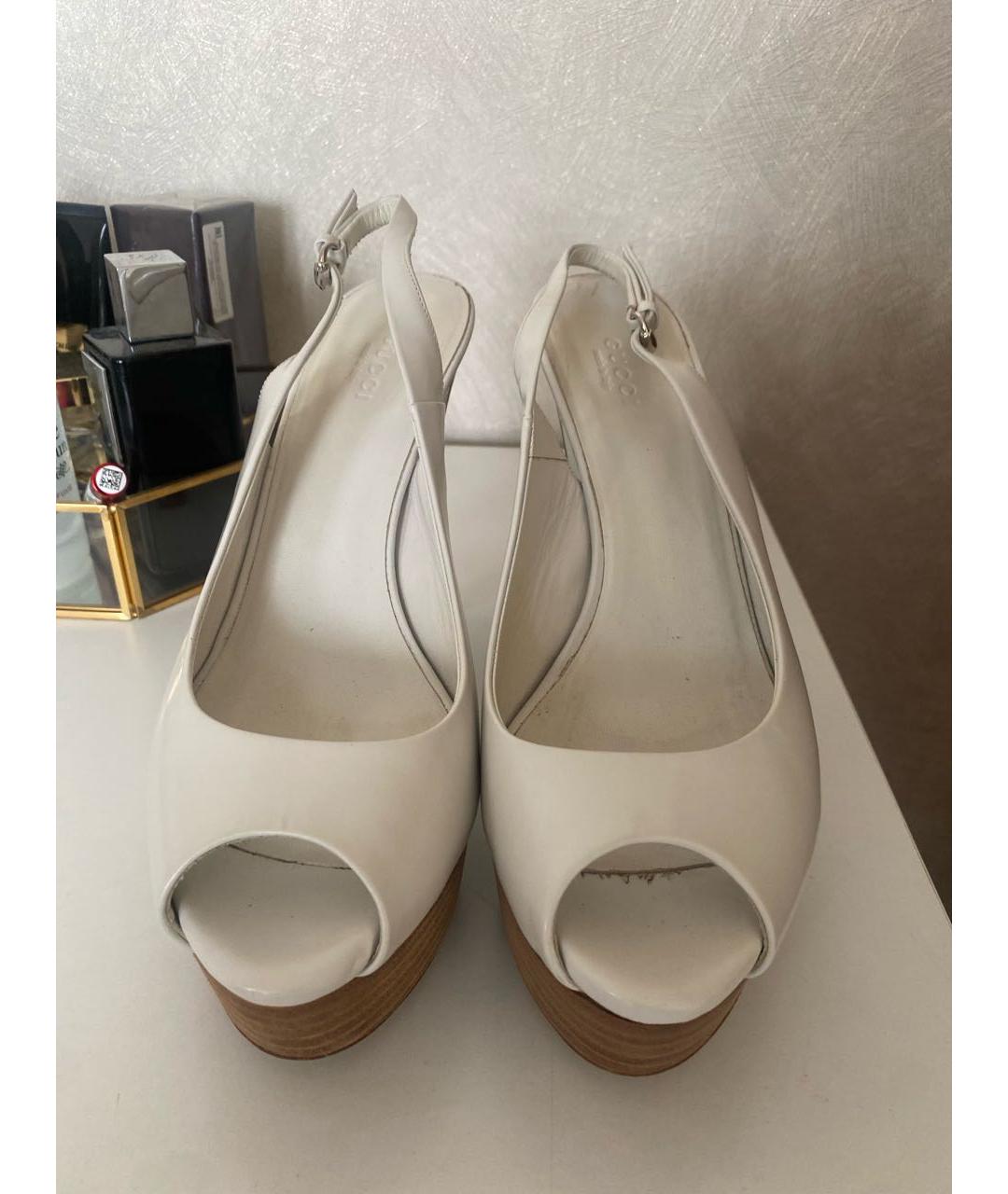 GUCCI Белые кожаные босоножки, фото 2