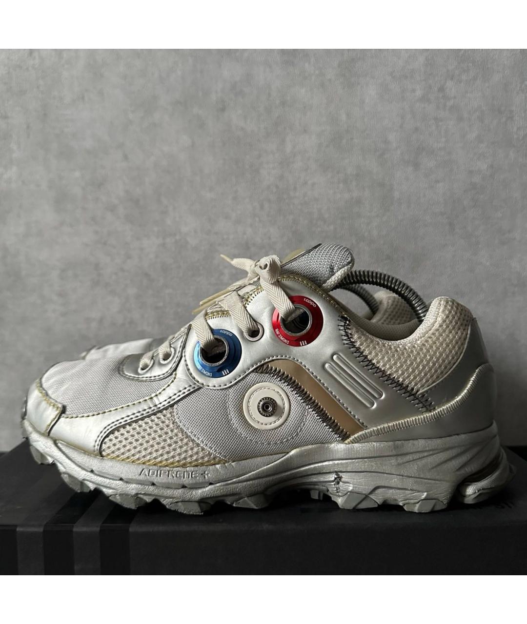 ADIDAS X RAF SIMONS Серебряные текстильные низкие кроссовки / кеды, фото 3
