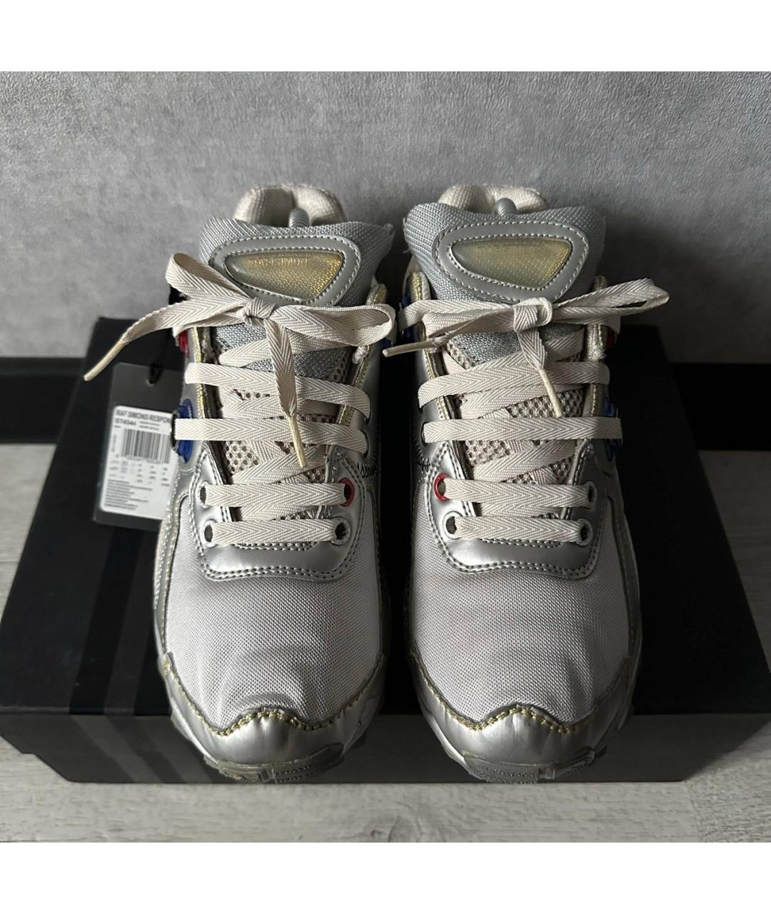 ADIDAS X RAF SIMONS Серебряные текстильные низкие кроссовки / кеды, фото 2