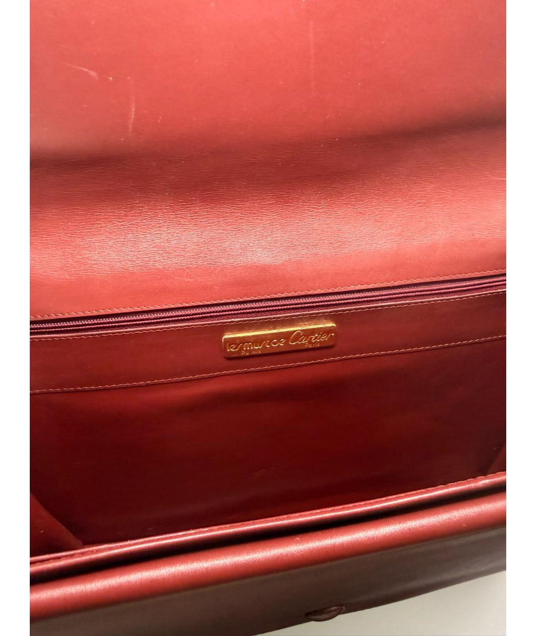 CARTIER Бордовая кожаная сумка через плечо, фото 6