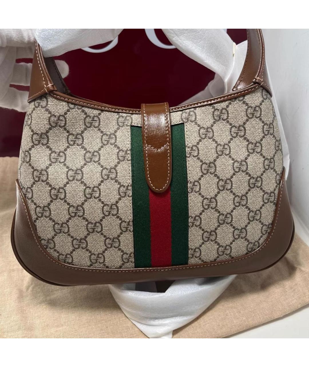 GUCCI Коричневая кожаная сумка через плечо, фото 8