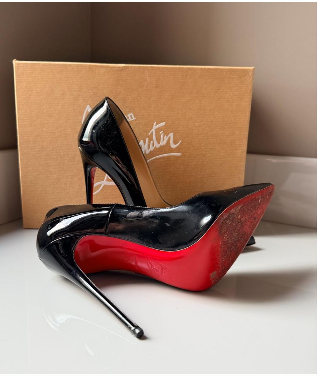 CHRISTIAN LOUBOUTIN Черные туфли из лакированной кожи, фото 3