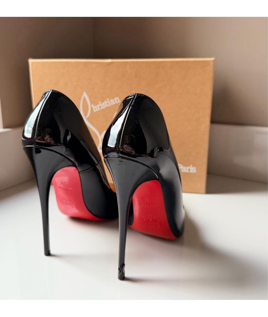 CHRISTIAN LOUBOUTIN Черные туфли из лакированной кожи, фото 4