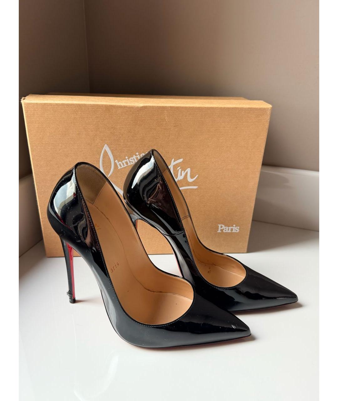 CHRISTIAN LOUBOUTIN Черные туфли из лакированной кожи, фото 5
