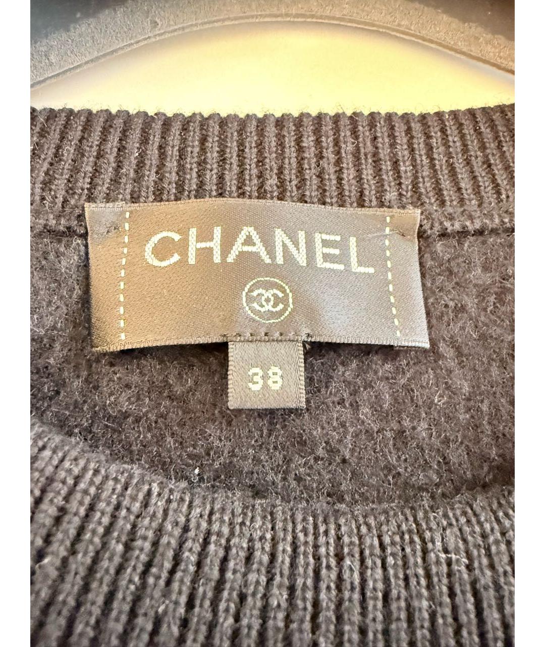 CHANEL Черный хлопковый джемпер / свитер, фото 4