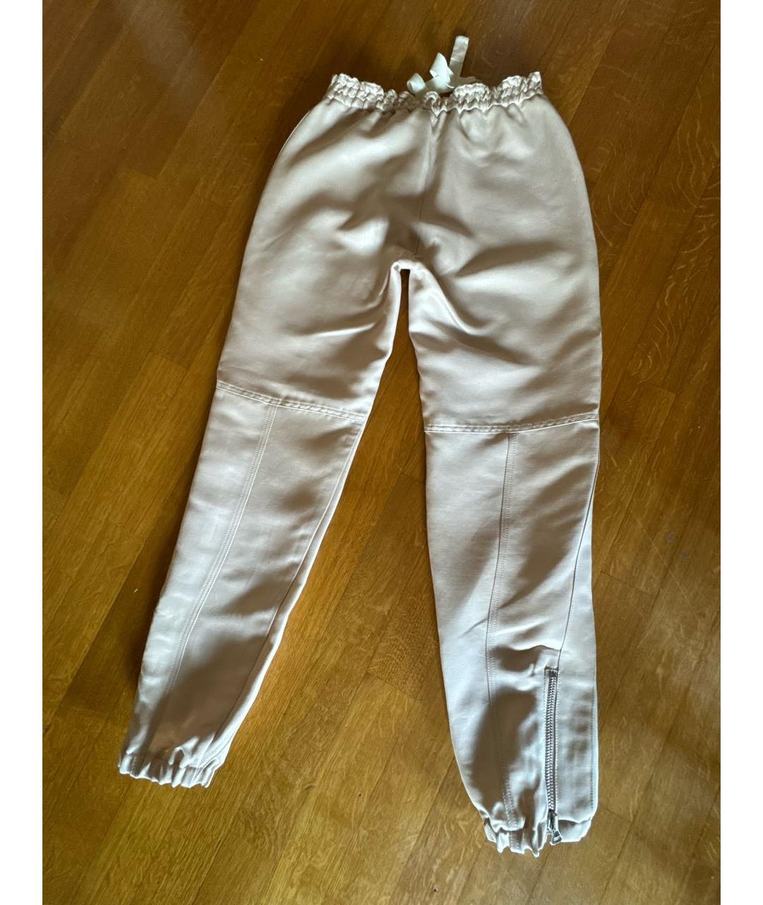 ERMANNO SCERVINO Бежевые шелковые прямые брюки, фото 2